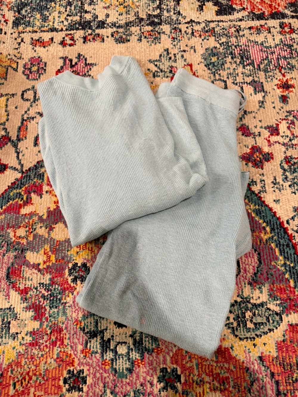 Free People Light Blue Knit Sweater Set